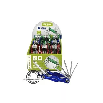   imbuszkulcs klt., Cr40 gömbfej, színes, TÜV/GS; 7db, 1,5-6mm, karabínerrel