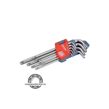   torx kulcs klt., CV. ; 9db, lyukas, T10,15,20,25,27,30,40,45,50, bliszteren