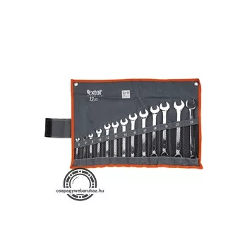   csillag-villás kulcs klt., CrV., elliptikus, vászon tartóban ; 13db, 6-22mm