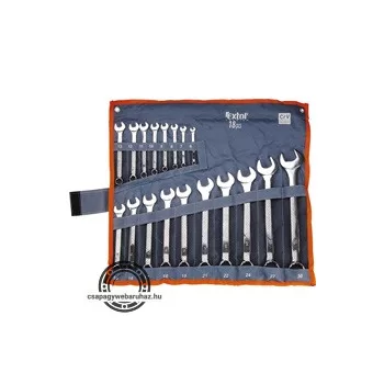   csillag-villás kulcs klt., CrV., elliptikus, vászon tartóban ; 18db, 6-30mm