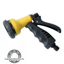 pisztoly szórófej, locsoló, ergonomikus ; műanyag 7 féle sugár, kuplung csatlakozóval