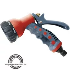 pisztoly szórófej, locsoló, festett réz fejjel, 7 féle sugár, kuplung csatlakozóval, ergonomikus  GARDEN