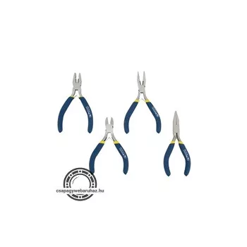   mini fogó klt. 4db-os, dupla műanyag nyéllel; kombinált, oldalcsípő, hosszú csőrű, rádiós ,125mm