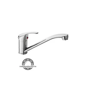   mosogató-mosdó csaptelep, 35mm kerámia betét, álló, egykaros, forgatható, fényes, 22 cm hosszú