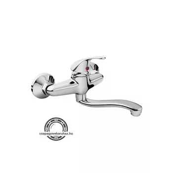   konyhai csaptelep 35mm kerámia betét, falra szerelhető, fényes, 20cm hosszú