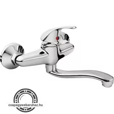 konyhai csaptelep 35mm kerámia betét, falra szerelhető, fényes, 20cm hosszú