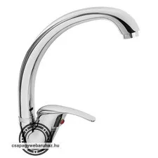 mosogató csaptelep  35mm kerámia betét, álló, 40cm ívelt csőr, egykaros, fényes