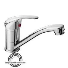 mosogató-mosdó csaptelep, 35mm kerámia betét, álló, egykaros, fényes, 18 cm hosszú