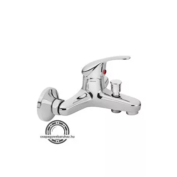   kádtöltő csaptelep 35mm, 150mm-es, falra szerelhető, fényes, zuhanycsatlakozóval (zuhanycső és -fej nélkül)