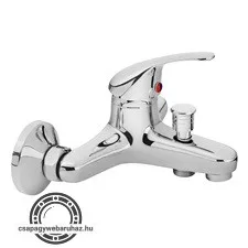 kádtöltő csaptelep 35mm, 150mm-es, falra szerelhető, fényes, zuhanycsatlakozóval (zuhanycső és -fej nélkül)