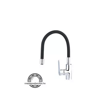   mosogató csaptelep  hajlékony szilikon kifolyó csővel, 35mm, fekete