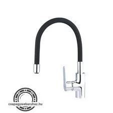 mosogató csaptelep  hajlékony szilikon kifolyó csővel, 35mm, fekete
