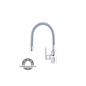   mosogató csaptelep  hajlékony szilikon kifolyó csővel, 35mm, szürke