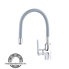 mosogató csaptelep  hajlékony szilikon kifolyó csővel, 35mm, szürke