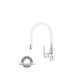   mosogató csaptelep  hajlékony szilikon kifolyó csővel, 35mm, fehér