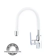 mosogató csaptelep  hajlékony szilikon kifolyó csővel, 35mm, fehér