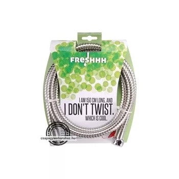   zuhanytömlő, rozsdamentes acél; 1,8m, kétszeresen zárt, csavarodás mentes