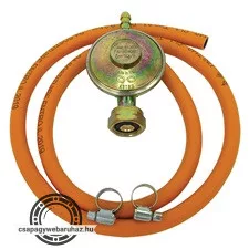 LPG alap készlet, 1 db PB reduktor (30mBar, 1.kg/h ) 1 m tömlő, 2 db csőbilics, PB gázpalackhoz (olasz)