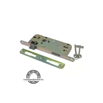   Beltéri bevésőzár, 45×90×20×7mm, 2 kulcsos, kerek előlappal, Flame