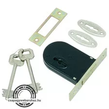 Reteszzár, bevéső, duplatollú, 45mmx20mm, 2 kulccsal,  (patkózár), Flame