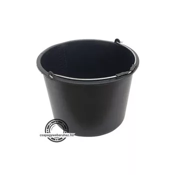 habarcsos vödör; 20 liter, fekete, műanyag