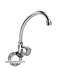 mosdó csaptelep hidegvízhez, kerámia szelep, króm,  22cm hosszú csőr