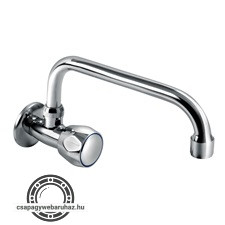 mosdó csaptelep hidegvízhez, kerámia szelep, króm, 20cm hosszú csőr