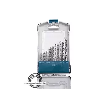   fémcsigafúró klt., 13db, HSS-G 9341/M2,  1,5-6,5mm, acélra, normál befogás, polírozott, műanyag tartóban