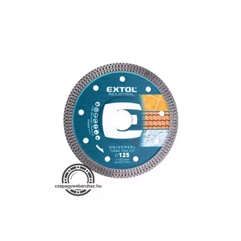   gyémántvágó, ipari korong, TURBO, extra vékony vágás: 1,5mm vastagság; 125×22,2mm, száraz és vizes vágásra
