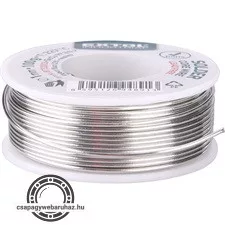 forrasztó ón, gyantás, műszerész forrasztáshoz; 100g, átmérő 1mm, 99,3% ón + 0,7% réz tartalmú, gyantás, T: 227 °C