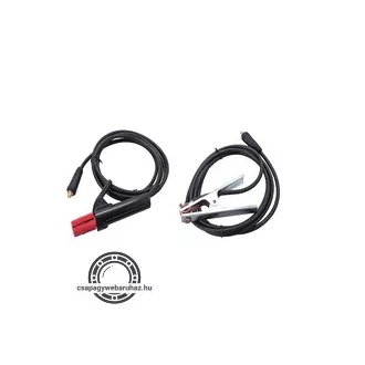  Munkakábel elektródafogóval + földelőkábel csipesszel, 8796012 inverterhez, 200 A, 3 m, 25 mm2, MMA hegesztéshez EXTOL 8798222