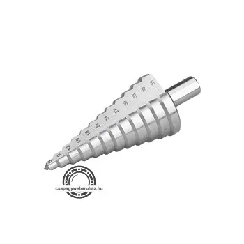   lépcsős fémfúró HSS, 12 lépcsős (6-39mm, 3mm lépcsők)