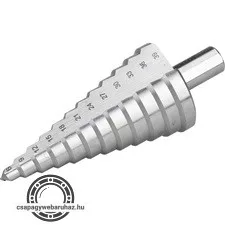 lépcsős fémfúró HSS, 12 lépcsős (6-39mm, 3mm lépcsők)