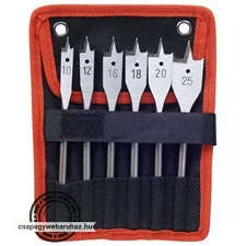 központmaró klt. fához 6db; 10-12-16-18-20-25mm, 152mm hosszú, edzett szénacél, hatszög befogás, DIN3126