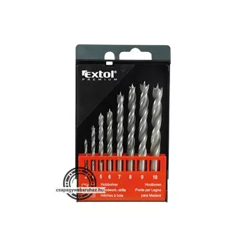   fafúró klt. 8 db, rövid, 3-4-5-6-7-8-9-10mm, Cr.V., normál befogás; műanyag dobozban
