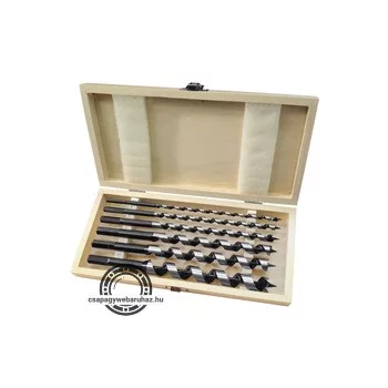   fafúró klt. 6 db, 6-8-10-12-16-20×260mm, csavaros heggyel, hatszög befogás; fa dobozban