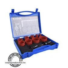 körkivágó klt.,HSS Bi-metál,13db-os,(19-22-29-35-38-44-51-57-64mm) műanyag,fa,gipszk.,ALU,réz, vas,acél,rozsdamentesa.