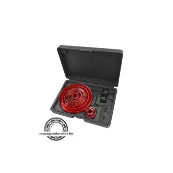   körkivágó klt., 17 db-os, (19-22-25-32-38-44-51- 60-67-73-82-102-127mm) műanyag, fa, gipszkarton