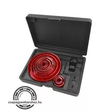 körkivágó klt., 17 db-os, (19-22-25-32-38-44-51- 60-67-73-82-102-127mm) műanyag, fa, gipszkarton