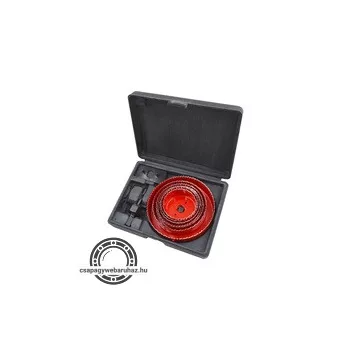   körkivágó klt., 10 db-os, (64-70-76-82-89-102-127mm) műanyag, fa, gipszkarton