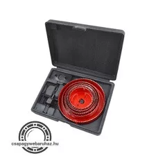körkivágó klt., 10 db-os, (64-70-76-82-89-102-127mm) műanyag, fa, gipszkarton