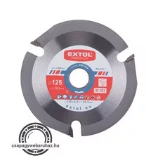 körfűrészlap, keményfémlapkás, 125×22,2mm(lyuk átm), T3; 4,0 mm lapkaszélesség, max. 12.000 ford/perc