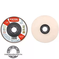 polírozó filc, sima korong, INOX, acél és ALU munkadarabok polírozására 125×15mm (darabáras, de csak ötösével rendelhető