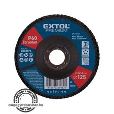 lamellás csiszoló acél, Alu, műa. és fa munkadarabok csiszolására, 125×22mm; P120, kúpos,max.:12.300 ford./perc, EN13743