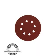 csiszolókorong vászon, lyukas klt. 10db, 150mm, 8 db lyukkal, P100-es, tépőzáras