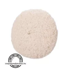 polírkorong, báránybőr (gyapjú), négyrétegű, 100%, T240, 190 mm; tengely: 22 mm + 150 mm tépőzáras