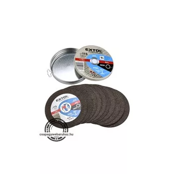   vágókorong 10 db, acélhoz/inoxhoz, kék; 125×1×22,2mm, max 12200 ford/perc, fémdobozban