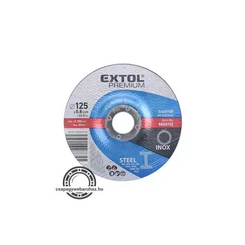   vágókorong, acélhoz/inoxhoz; 125×0,8×22,2mm, max 12200 ford/perc