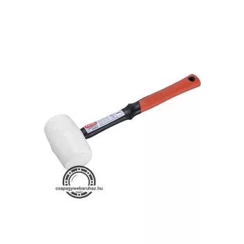   gumikalapács üvegszálas nyéllel, fehér gumi ; 50 mm, 0,28 kg