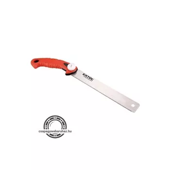   Japán fűrész, teljes/penge hossz: 380/220mm, cserélhető hajlékony penge SK5 acélból, három élű fogak, sűrű fogazás T17